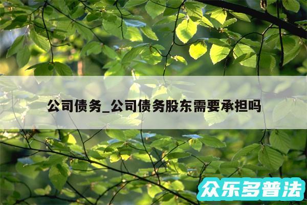 公司债务_公司债务股东需要承担吗