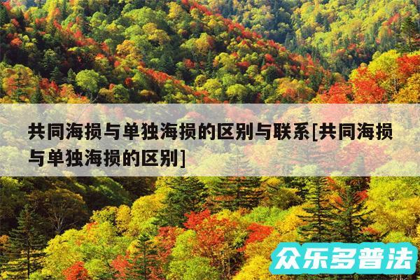 共同海损与单独海损的区别与联系及共同海损与单独海损的区别