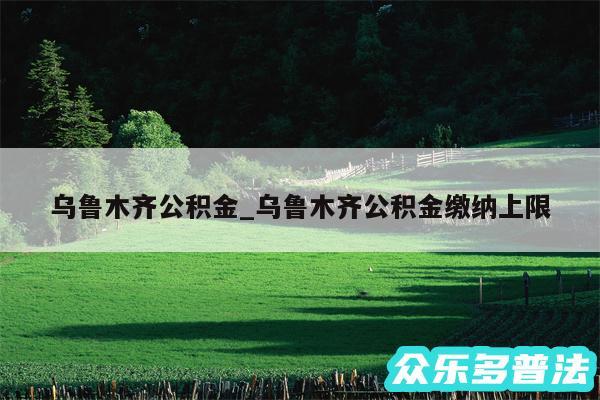 乌鲁木齐公积金_乌鲁木齐公积金缴纳上限
