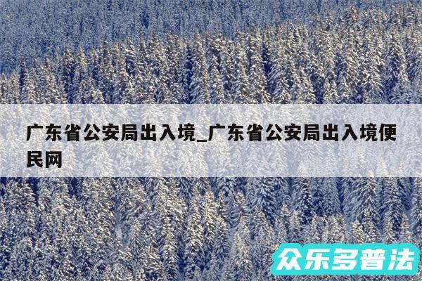 广东省公安局出入境_广东省公安局出入境便民网