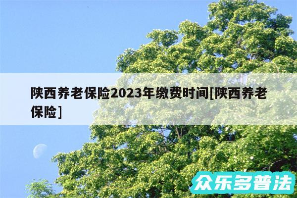 陕西养老保险2024年缴费时间及陕西养老保险