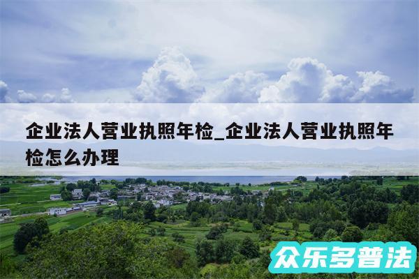 企业法人营业执照年检_企业法人营业执照年检怎么办理