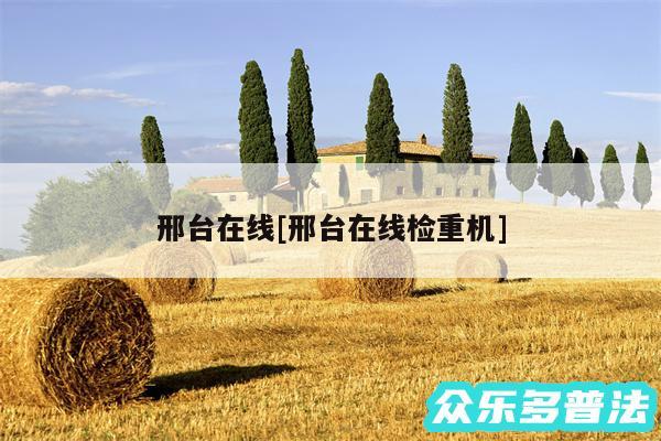 邢台在线及邢台在线检重机