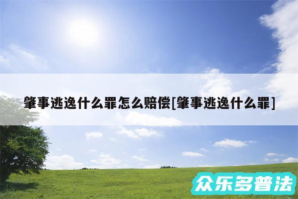 肇事逃逸什么罪怎么赔偿及肇事逃逸什么罪