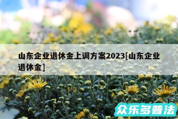 山东企业退休金上调方案2024及山东企业退休金