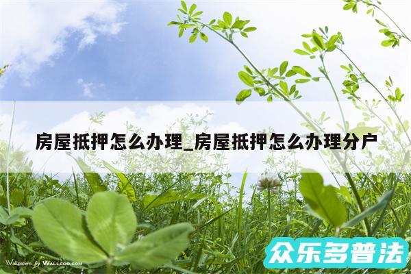 房屋抵押怎么办理_房屋抵押怎么办理分户