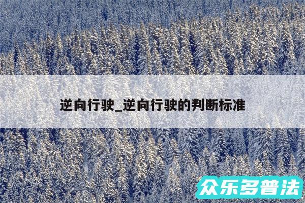 逆向行驶_逆向行驶的判断标准