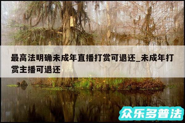 最高法明确未成年直播打赏可退还_未成年打赏主播可退还