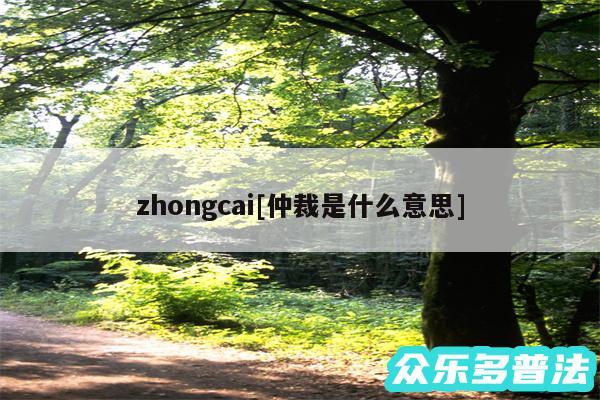 zhongcai及仲裁是什么意思