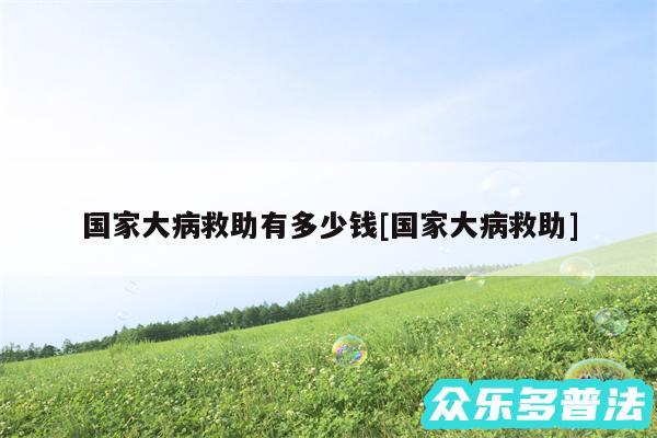国家大病救助有多少钱及国家大病救助