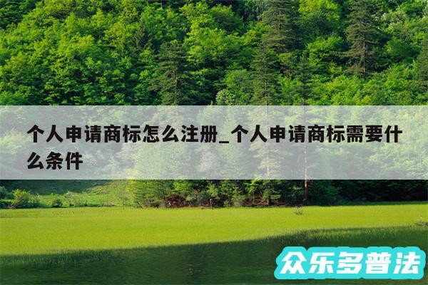 个人申请商标怎么注册_个人申请商标需要什么条件