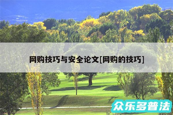 网购技巧与安全论文及网购的技巧