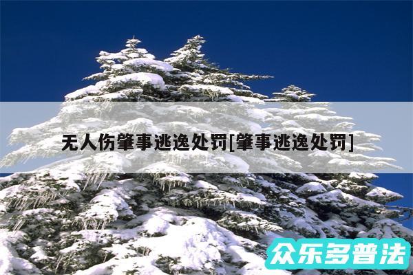 无人伤肇事逃逸处罚及肇事逃逸处罚
