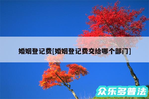 婚姻登记费及婚姻登记费交给哪个部门