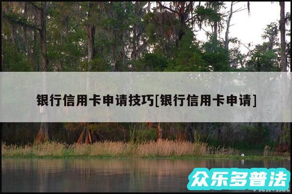 银行信用卡申请技巧及银行信用卡申请