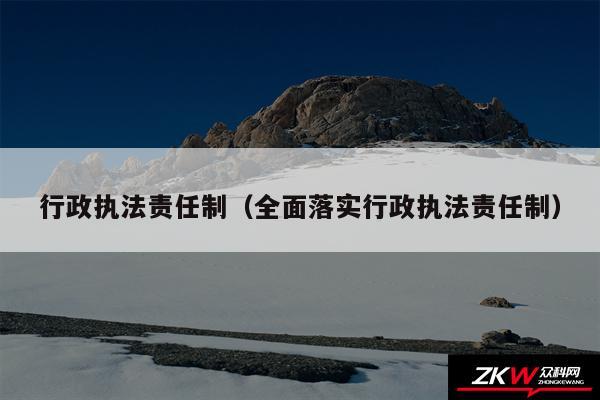 行政执法责任制以及全面落实行政执法责任制