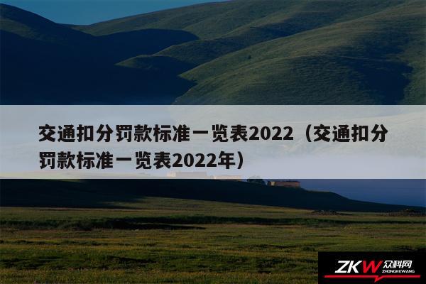 交通扣分罚款标准一览表2024以及交通扣分罚款标准一览表2024年