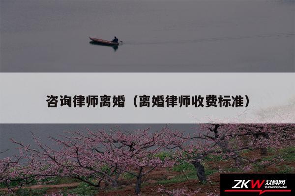 咨询律师离婚以及离婚律师收费标准