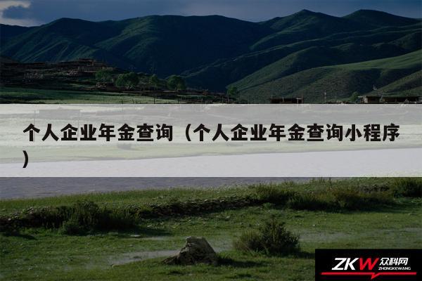 个人企业年金查询以及个人企业年金查询小程序