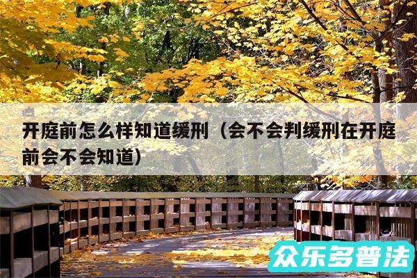 开庭前怎么样知道缓刑以及会不会判缓刑在开庭前会不会知道