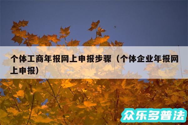 个体工商年报网上申报步骤以及个体企业年报网上申报