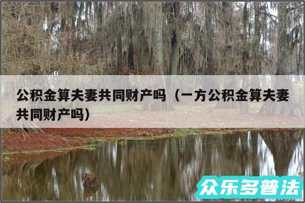 公积金算夫妻共同财产吗以及一方公积金算夫妻共同财产吗