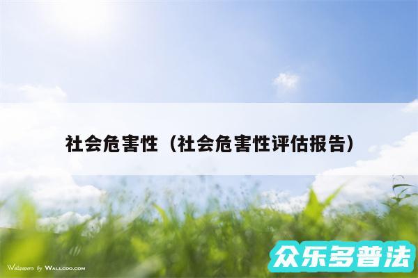 社会危害性以及社会危害性评估报告