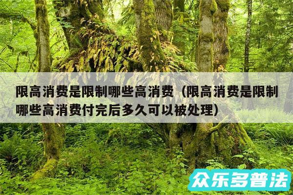 限高消费是限制哪些高消费以及限高消费是限制哪些高消费付完后多久可以被处理