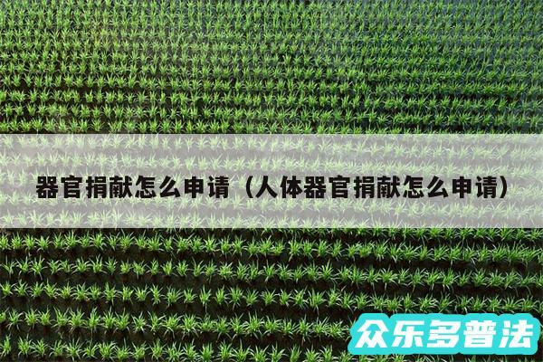 器官捐献怎么申请以及人体器官捐献怎么申请