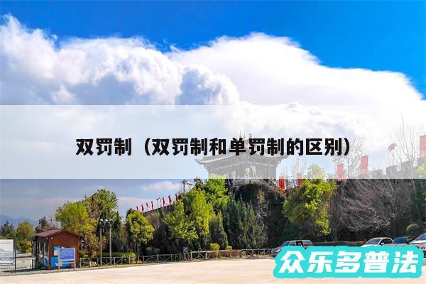 双罚制以及双罚制和单罚制的区别