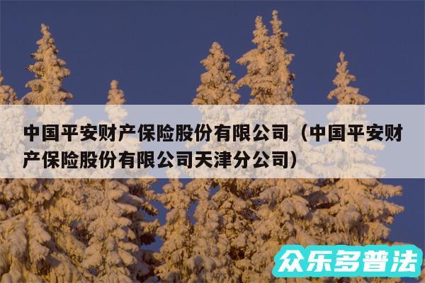 中国平安财产保险股份有限公司以及中国平安财产保险股份有限公司天津分公司