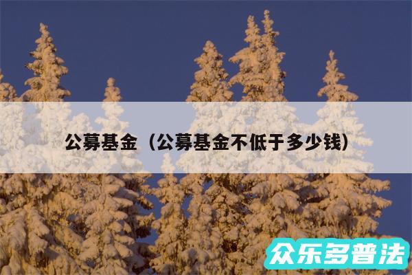 公募基金以及公募基金不低于多少钱