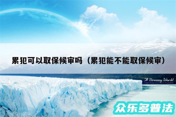 累犯可以取保候审吗以及累犯能不能取保候审