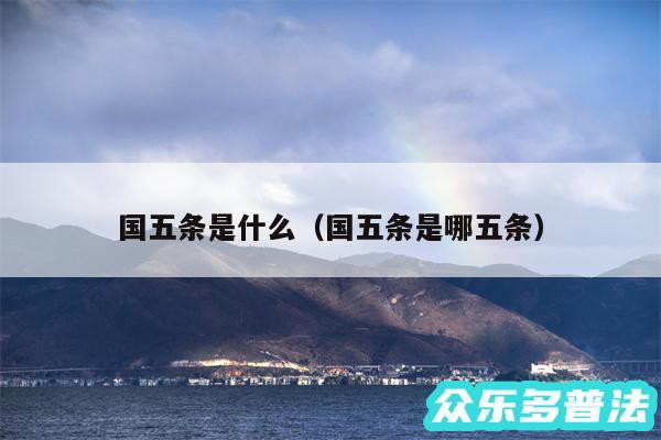 国五条是什么以及国五条是哪五条