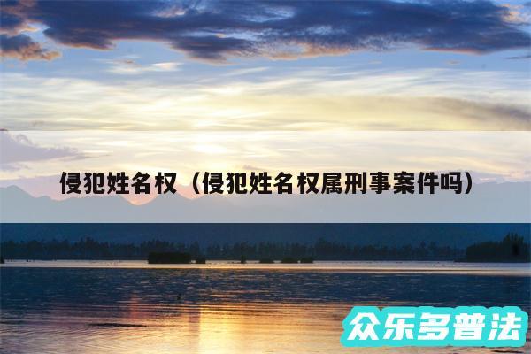 侵犯姓名权以及侵犯姓名权属刑事案件吗