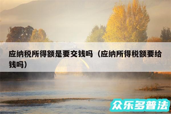 应纳税所得额是要交钱吗以及应纳所得税额要给钱吗