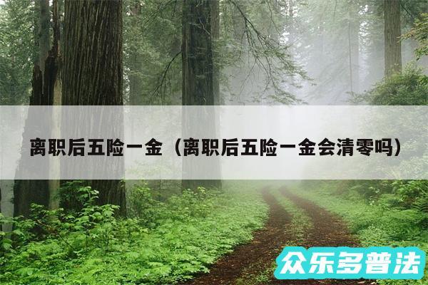 离职后五险一金以及离职后五险一金会清零吗