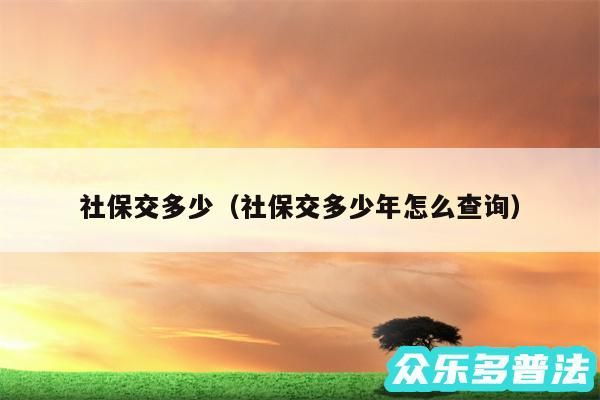 社保交多少以及社保交多少年怎么查询