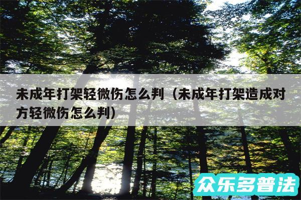 未成年打架轻微伤怎么判以及未成年打架造成对方轻微伤怎么判