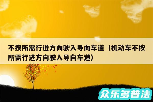 不按所需行进方向驶入导向车道以及机动车不按所需行进方向驶入导向车道