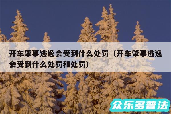 开车肇事逃逸会受到什么处罚以及开车肇事逃逸会受到什么处罚和处罚