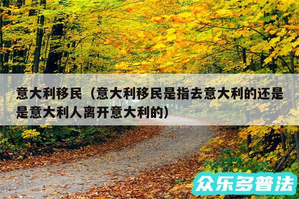 意大利移民以及意大利移民是指去意大利的还是是意大利人离开意大利的