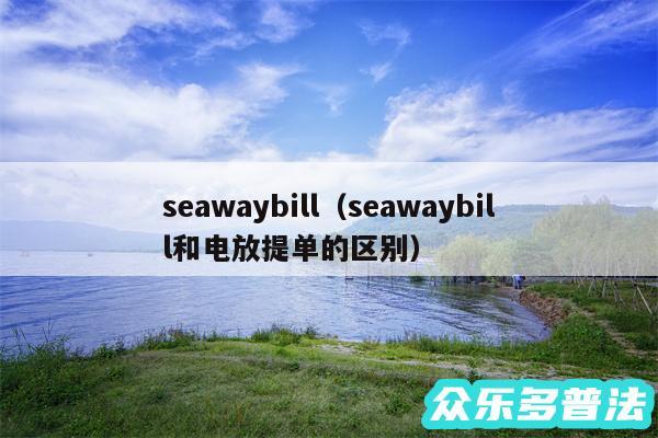 seawaybill以及seawaybill和电放提单的区别