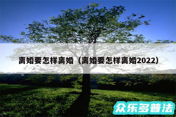 离婚要怎样离婚以及离婚要怎样离婚2024