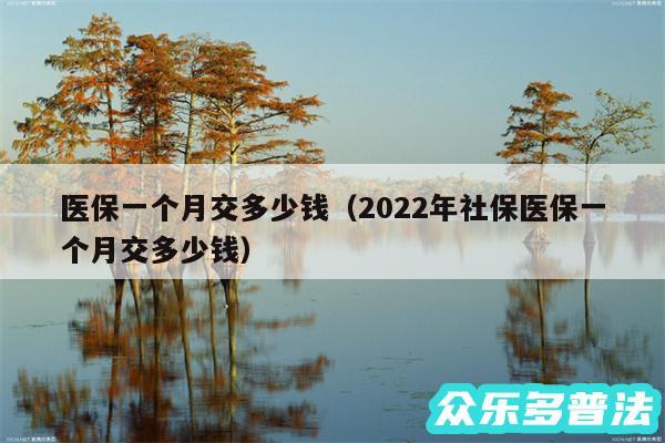 医保一个月交多少钱以及2024年社保医保一个月交多少钱