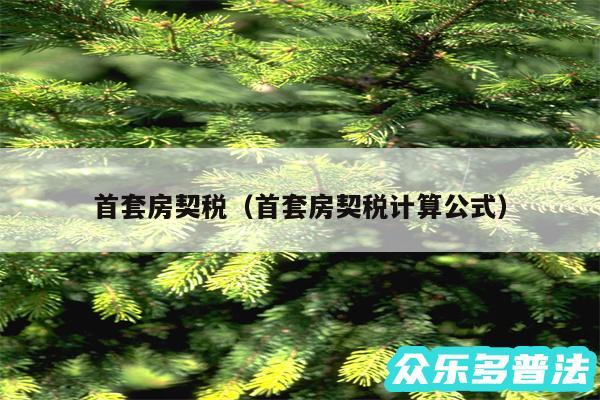 首套房契税以及首套房契税计算公式