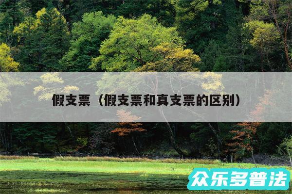 假支票以及假支票和真支票的区别
