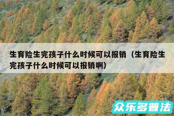 生育险生完孩子什么时候可以报销以及生育险生完孩子什么时候可以报销啊