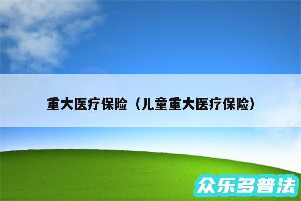 重大医疗保险以及儿童重大医疗保险