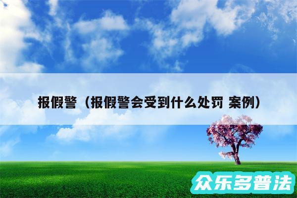 报假警以及报假警会受到什么处罚 案例